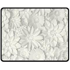 Damask, Desenho, Flowers, Gris Fleece Blanket (medium) by nateshop