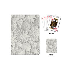 Damask, Desenho, Flowers, Gris Playing Cards Single Design (mini) by nateshop