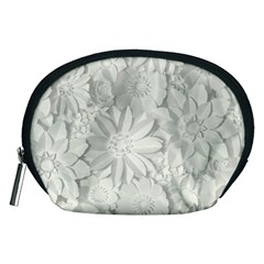 Damask, Desenho, Flowers, Gris Accessory Pouch (medium) by nateshop