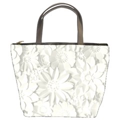 Damask, Desenho, Flowers, Gris Bucket Bag by nateshop