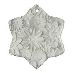 Damask, Desenho, Flowers, Gris Snowflake Ornament (two Sides) by nateshop