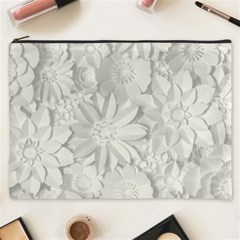 Damask, Desenho, Flowers, Gris Cosmetic Bag (xxxl) by nateshop