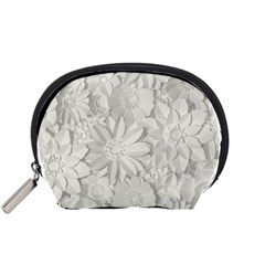 Damask, Desenho, Flowers, Gris Accessory Pouch (small) by nateshop