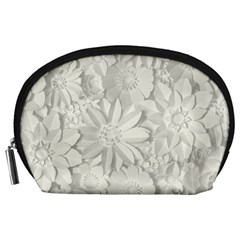 Damask, Desenho, Flowers, Gris Accessory Pouch (large)