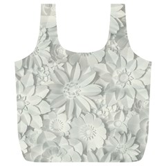 Damask, Desenho, Flowers, Gris Full Print Recycle Bag (xl) by nateshop