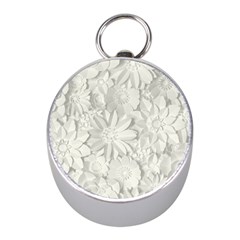 Damask, Desenho, Flowers, Gris Mini Silver Compasses by nateshop