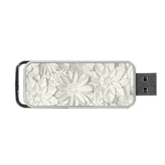 Damask, Desenho, Flowers, Gris Portable Usb Flash (two Sides) by nateshop