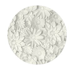 Damask, Desenho, Flowers, Gris Mini Round Pill Box by nateshop