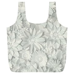 Damask, Desenho, Flowers, Gris Full Print Recycle Bag (xxxl) by nateshop