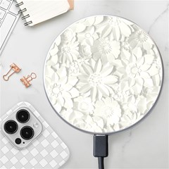 Damask, Desenho, Flowers, Gris Wireless Fast Charger(white) by nateshop