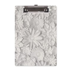 Damask, Desenho, Flowers, Gris A5 Acrylic Clipboard by nateshop