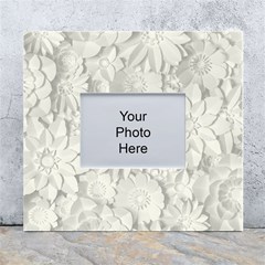 Damask, Desenho, Flowers, Gris White Wall Photo Frame 5  X 7  by nateshop