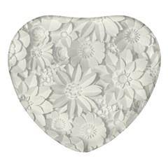 Damask, Desenho, Flowers, Gris Heart Glass Fridge Magnet (4 Pack) by nateshop