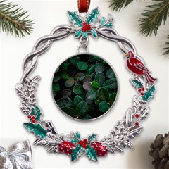 Dark Nature , Nature, Edeg Metal X mas Wreath Holly Leaf Ornament by nateshop