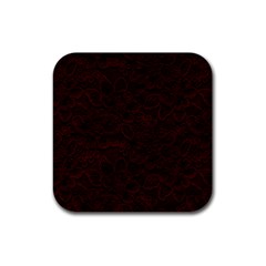 Dark Red Floral Lace, Dark Red, Flowers, Pattern, Romance Rubber Coaster (Square)