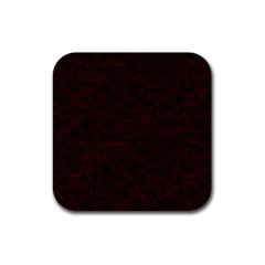 Dark Red Floral Lace, Dark Red, Flowers, Pattern, Romance Rubber Square Coaster (4 pack)