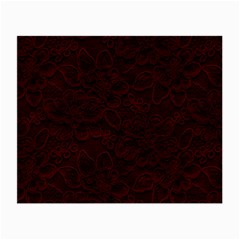 Dark Red Floral Lace, Dark Red, Flowers, Pattern, Romance Small Glasses Cloth (2 Sides)