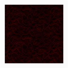 Dark Red Floral Lace, Dark Red, Flowers, Pattern, Romance Medium Glasses Cloth (2 Sides)