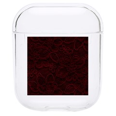 Dark Red Floral Lace, Dark Red, Flowers, Pattern, Romance Hard Pc Airpods 1/2 Case by nateshop