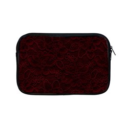 Dark Red Floral Lace, Dark Red, Flowers, Pattern, Romance Apple MacBook Pro 13  Zipper Case