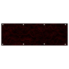 Dark Red Floral Lace, Dark Red, Flowers, Pattern, Romance Banner And Sign 9  X 3  by nateshop