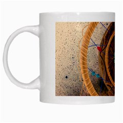 Dreamcatcher, Abstract, Colorful, Colors, Dream, Golden, Vintage White Mug by nateshop