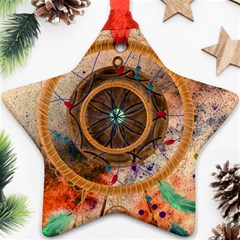 Dreamcatcher, Abstract, Colorful, Colors, Dream, Golden, Vintage Star Ornament (two Sides) by nateshop