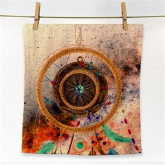 Dreamcatcher, Abstract, Colorful, Colors, Dream, Golden, Vintage Face Towel by nateshop