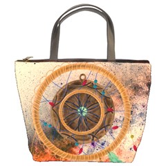 Dreamcatcher, Abstract, Colorful, Colors, Dream, Golden, Vintage Bucket Bag by nateshop