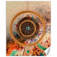 Dreamcatcher, Abstract, Colorful, Colors, Dream, Golden, Vintage Canvas 11  X 14  by nateshop