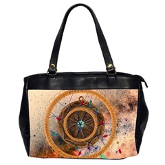 Dreamcatcher, Abstract, Colorful, Colors, Dream, Golden, Vintage Oversize Office Handbag (2 Sides) by nateshop