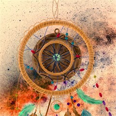 Dreamcatcher, Abstract, Colorful, Colors, Dream, Golden, Vintage Play Mat (square) by nateshop