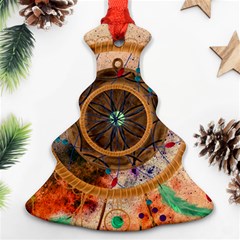 Dreamcatcher, Abstract, Colorful, Colors, Dream, Golden, Vintage Christmas Tree Ornament (two Sides) by nateshop