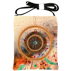 Dreamcatcher, Abstract, Colorful, Colors, Dream, Golden, Vintage Shoulder Sling Bag by nateshop