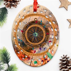 Dreamcatcher, Abstract, Colorful, Colors, Dream, Golden, Vintage Ornament (oval Filigree) by nateshop