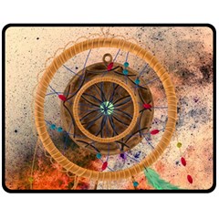 Dreamcatcher, Abstract, Colorful, Colors, Dream, Golden, Vintage Fleece Blanket (medium) by nateshop