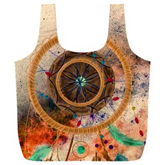 Dreamcatcher, Abstract, Colorful, Colors, Dream, Golden, Vintage Full Print Recycle Bag (xxxl) by nateshop