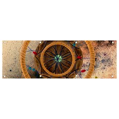 Dreamcatcher, Abstract, Colorful, Colors, Dream, Golden, Vintage Banner And Sign 9  X 3  by nateshop