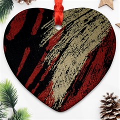 Fabric, Texture, Colorful, Spots Heart Ornament (two Sides)