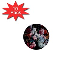 Floral Pattern, Red, Floral Print, E, Dark, Flowers 1  Mini Buttons (10 Pack)  by nateshop