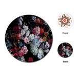 Floral Pattern, Red, Floral Print, E, Dark, Flowers Playing Cards Single Design (Round) Front