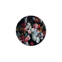 Floral Pattern, Red, Floral Print, E, Dark, Flowers Golf Ball Marker (10 Pack) by nateshop