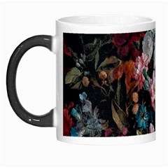 Floral Pattern, Red, Floral Print, E, Dark, Flowers Morph Mug by nateshop