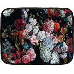 Floral Pattern, Red, Floral Print, E, Dark, Flowers Fleece Blanket (mini) by nateshop