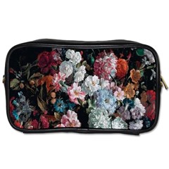 Floral Pattern, Red, Floral Print, E, Dark, Flowers Toiletries Bag (one Side) by nateshop