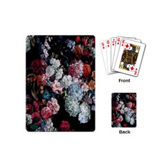 Floral Pattern, Red, Floral Print, E, Dark, Flowers Playing Cards Single Design (mini) by nateshop