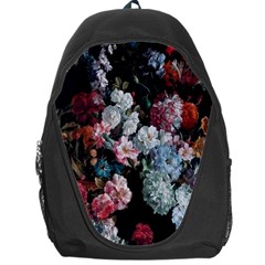 Floral Pattern, Red, Floral Print, E, Dark, Flowers Backpack Bag by nateshop