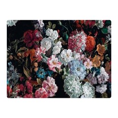 Floral Pattern, Red, Floral Print, E, Dark, Flowers Two Sides Premium Plush Fleece Blanket (mini) by nateshop