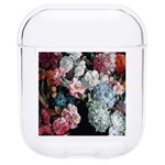 Floral Pattern, Red, Floral Print, E, Dark, Flowers Hard PC AirPods 1/2 Case Front