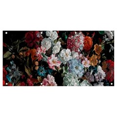 Floral Pattern, Red, Floral Print, E, Dark, Flowers Banner And Sign 8  X 4 